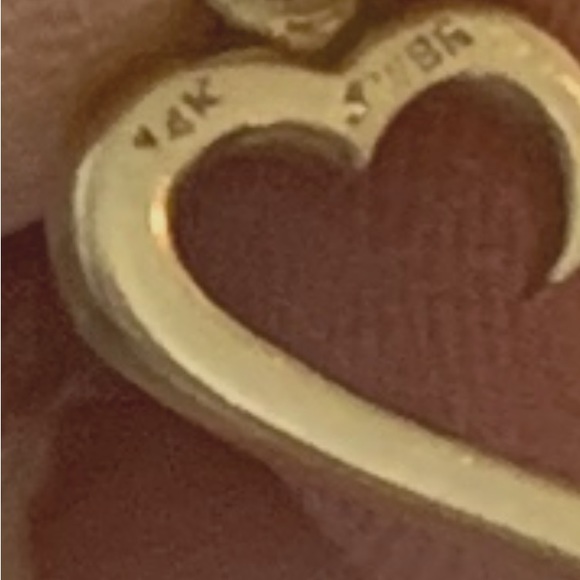 14k Open Heart Pendant - Picture 2 of 2